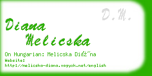 diana melicska business card